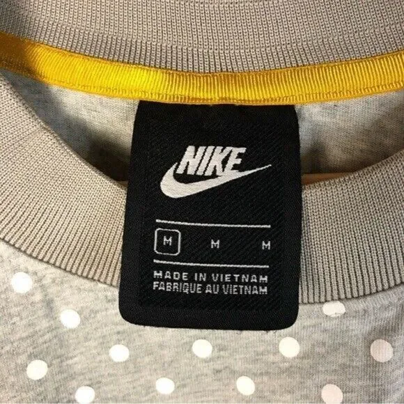 Nike Sportswear Gray Polka Dot Crop Short Sleeve Athletic T-Shirt M - Picture 6 of 6